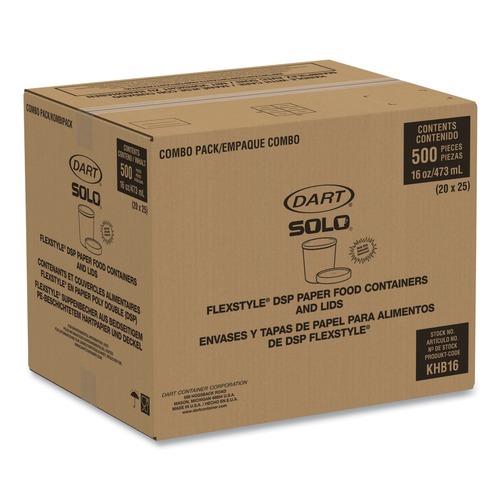 Food Trays, Containers, and Lids | SOLO KHB16A-J8000 16 oz Flexstyle Double Poly Paper Food Combo Packs - Symphony (500/Carton) image number 0