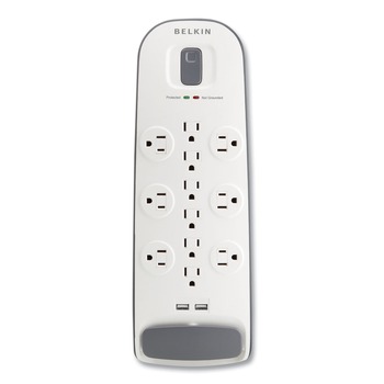 SURGE PROTECTORS | Belkin BV112050-06 3996 J 12 AC Outlets 6 ft. Cord Home/Office Surge Protector - White/Black