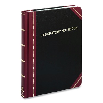 Boorum & Pease L21-300-R 10.38 x 8.13 Data/Lab-Record Format Laboratory Notebook - Black/Red Cover