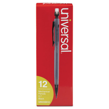 Universal UNV22010 0.7 mm HB (#2) Mechanical Pencil - Black Lead, Smoke/Black Barrel (1 Dozen)