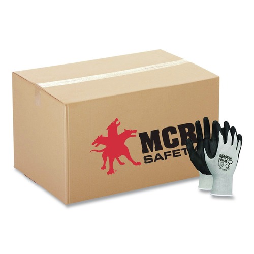 Disposable Gloves | MCR Safety 9673M Economy Foam Nitrile Gloves - Medium Gray/Black (1 Dozen) image number 0