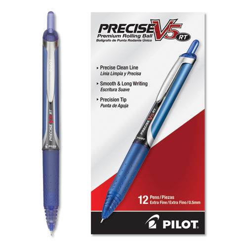 Pens | Pilot 26063 Precise V5RT Extra-Fine 0.5 millimeter Retractable Rollerball Pen - Blue Ink/Barrel (1-Dozen) image number 0