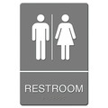 Floor Signs & Safety Signs | Headline Sign 4812 6 in. x 9 in. Restroom Symbol Tactile Graphic Molded Plastic ADA Sign - Gray image number 0