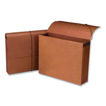 FILE JACKETS AND SLEEVES | Smead 71198 5.25 in. Expansion 1 Section 100% Recycled Redrope Wallets - Letter Size, Redrope (10/Box)