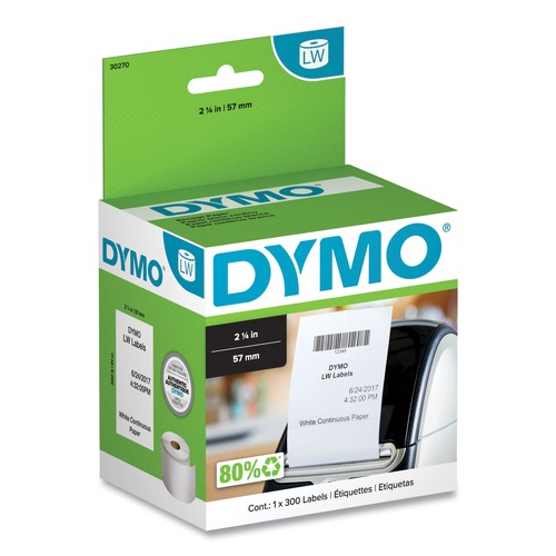 Register & Thermal Paper | DYMO 30270 LabelWriter 2.25 in. x 300 ft. Continuous-Roll Receipt Paper - White image number 0