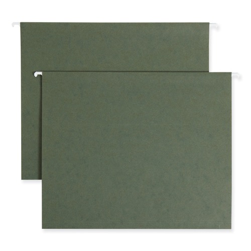 File Folders | Smead 64239 1 in. Capacity Letter Size Box Bottom Hanging File Folders - Standard Green (25/Box) image number 0
