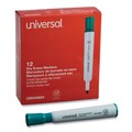 Washable Markers | Universal UNV43654 Broad Chisel Tip Dry Erase Marker - Green (1 Dozen) image number 0