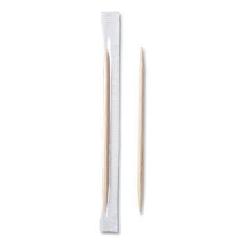 AmerCareRoyal RM115 2.5 in. Mint Cello-Wrapped Wood Toothpicks - Natural (15000/Carton)