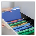 File Folders | Universal UNV10521 1/3 Cut Tab Legal Size Deluxe Colored Top Tab File Folders - Blue/Light Blue (100/Box) image number 3