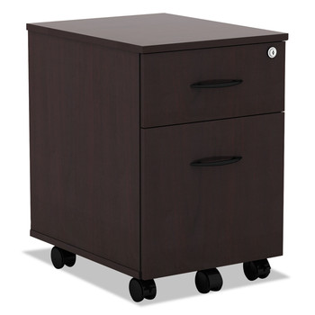 OFFICE CARTS AND STANDS | Alera ALEVABFMY Valencia Series 15.88 in. x 19.13 in. x 22.88 in. Mobile Box Mobile Pedestal Box File Cabinet - Mahogany