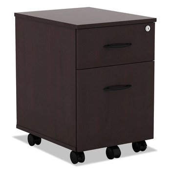 Alera ALEVABFMY Valencia Series 15.88 in. x 19.13 in. x 22.88 in. Mobile Box Mobile Pedestal Box File Cabinet - Mahogany