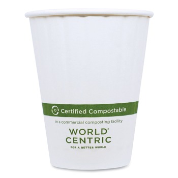 PRODUCTS | World Centric CU-PA-8D 8 oz. Double Wall Paper Hot Cups - White (1000/Carton)