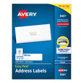 Labels | Avery 08461 1 in. x 4 in. Easy Peel White Address Labels with Sure Feed Technology - White (2000/Box) image number 0