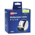 Labels | Avery 4190 4 in. x 2.94 in. Multipurpose Thermal Labels - (300/Roll, 1 Roll/Box) image number 0