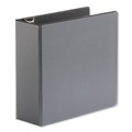 Binders | Universal UNV30753 4 in. Capacity 11 in. x 8.5 in. 3 Rings Deluxe Easy-to-Open D-Ring View Binder - Black image number 0