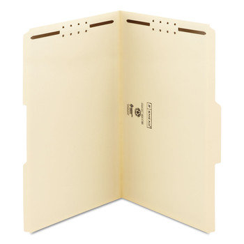 Smead 19537 0.75 in. Expansion 1/3-Cut Top Tab Fastener Folders, 2 Fasteners - Legal Size/Manila Exterior (50/Box)