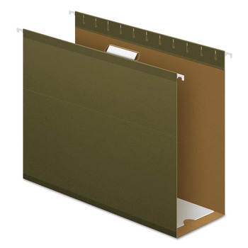 Pendaflex 04152X4 1/5-Cut Tabs 4 in. Capacity Letter Size Extra Capacity Reinforced Hanging File Folders with Box Bottom - Green (25/Box)