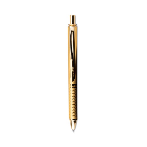 Pens | Pentel BL407XABX 0.7 mm Medium EnerGel Alloy Retractable Gel Pen - Black Ink, Gold Barrel image number 0