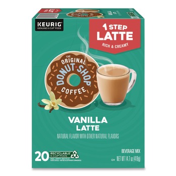 The Original Donut Shop 5000341533 One Step Latte K-Cup - Vanilla (20/Box)
