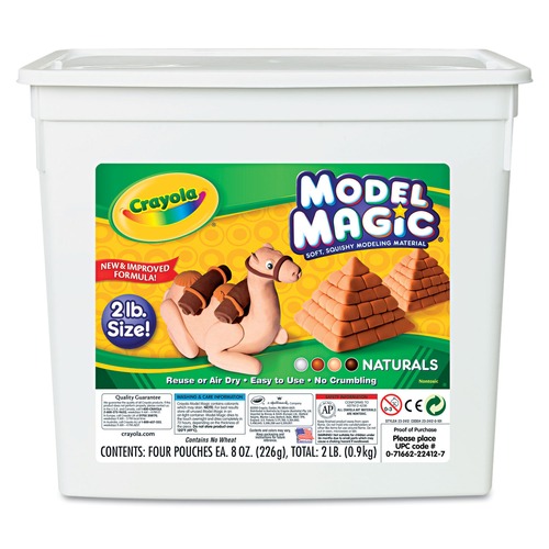 Clay & Modeling | Crayola 232412 2 lbs. 8 oz. 4-Pack Model Magic Modeling Compound - Assorted Natural Colors image number 0