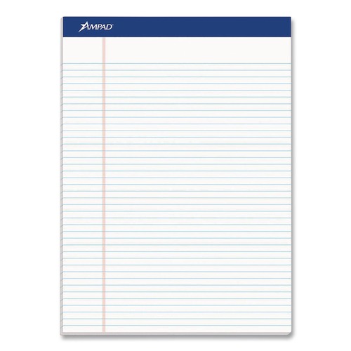 Notebooks & Pads | Ampad 20-322 8.5 in. x 11.75 in. Narrow Ruled Perforated Writing Pads - White (1-Dozen) image number 0