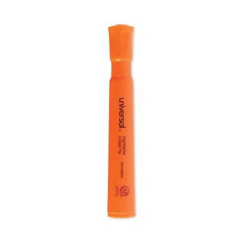 Universal UNV08863 Fluorescent Ink Chisel Tip Desk Highlighters - Orange (1 Dozen)