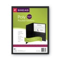 File Folders | Smead 87700 11 in. x 8.5 in. 100-Sheet Capacity Poly 2-Pocket Folder with Snap Closure Security Pocket - Black (5/Pack) image number 0