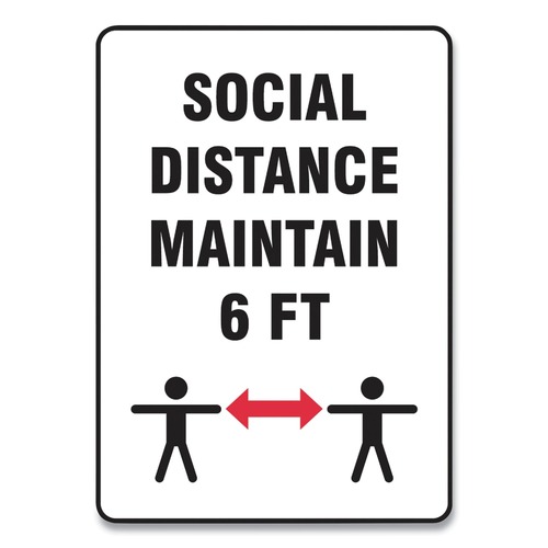 Floor Signs & Safety Signs | GN1 MGNF549VPESP 10 in. x 14 in. Social Distance Wall Sign - White (10/Pack) image number 0