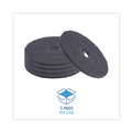 Cleaning & Janitorial Accessories | Boardwalk BWK4016BLA 16 in. Stripping Floor Pads - Black (5/Carton) image number 3