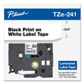 Tapes | Brother P-Touch TZE241 0.7 in. x 26.2 ft. TZE Standard Adhesive Laminated Labeling Tape - Black on White image number 2