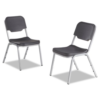 Iceberg 64111 Rough n Ready 17.5 in. Seat Height Supports Up to 500 lbs. Stack Chair - Black Seat/Back/Base (4/Carton)