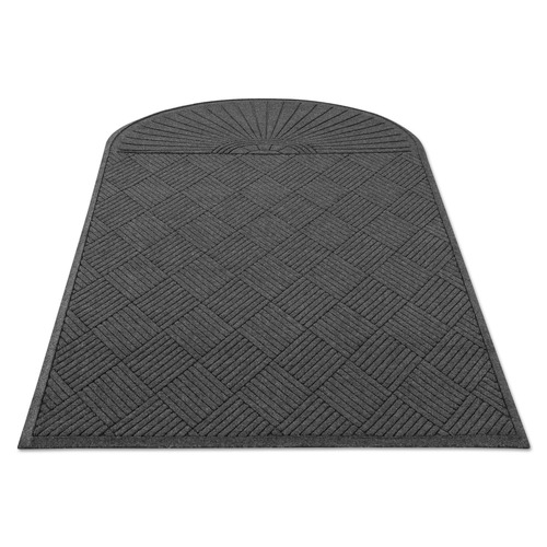 Office Chair Mats | Guardian EGDSF040804 48 in. x 96 in. EcoGuard Diamond Single Fan Floor Mat - Charcoal image number 0