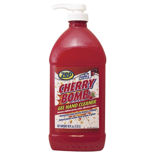 Cleaning & Janitorial Supplies | Zep Commercial ZUCBHC484 48 oz. Cherry Bomb Gel Hand Cleaner - Cherry Scent image number 0