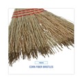 Brooms | Boardwalk BWK951TCT Corn Fiber Lobby/Toy Broom with 39 in. Wood Handle - Red/Yellow (12/Carton) image number 4