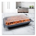Food Trays, Containers, and Lids | SOLO 919017-PM94 11.5 in. x 8 in. MPS Plastic Hinged Lid Dinner Box - Black/Clear (100/Carton) image number 4
