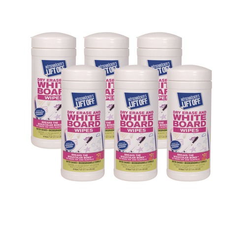 Erasers & Correction Supplies | Motsenbocker's Lift-Off 427-03 7 in. x 12 in. Dry Erase Cloth Cleaner Wipes (40/Canister, 6 Canisters/Carton) image number 0