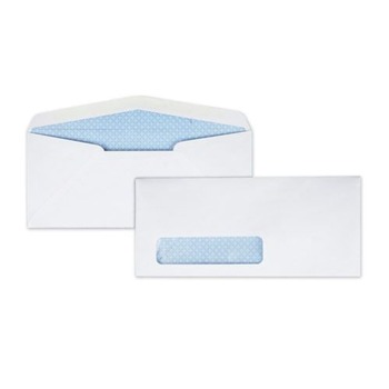 Quality Park QUA21412 4.13 in. x 9.5 in. #10, Bankers Flap, Gummed Closure, Window Envelope - White (500/Box)