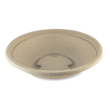 World Centric BO-SC-16-LFS 7.4 in. x 7.4 in. x 1.9 in. 16 oz. Paper Fiber Bowls - Natural (500/Carton)