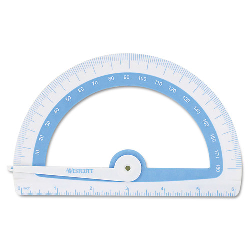 Office & Office Supplies | Westcott 14376 6 in. Ruler Edge Plastic Soft Touch School Protractor with Antimicrobial Product Protection - Assorted Colors image number 0