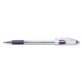 Pens | Pentel BK90-V Stick Fine 0.7 mm R.S.V.P. Ballpoint Pen - Violet Ink, Clear/Violet Barrel (1-Dozen) image number 1