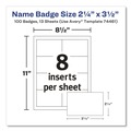 Label & Badge Holders | Avery 74461 3.5 in. x 2.25 in. Top Load Clip-Style Badge Holder with Laser/Inkjet Insert - White (100/Box) image number 6