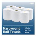 Paper Towels and Napkins | GEN G2820 1-Ply 8 in. x 800 ft. Hardwound Roll Towels - White (6/Carton) image number 2
