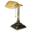 Lamps | Alera ALELMP517AB 10 in. x 10 in. x 15 in. Traditional Banker's Lamp with USB - Antique Brass image number 2
