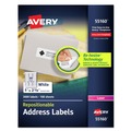 Labels | Avery 55160 1 in. x 2.63 in. Repositionable Address Labels with Sure Feed for Laser Printers - White (100/Box) image number 1