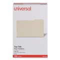 File Folders | Universal UNV15123 1/3-Cut Top Tabs Right Position 11 Point File Folders - Legal Size, Manila (100-Piece/Box) image number 0