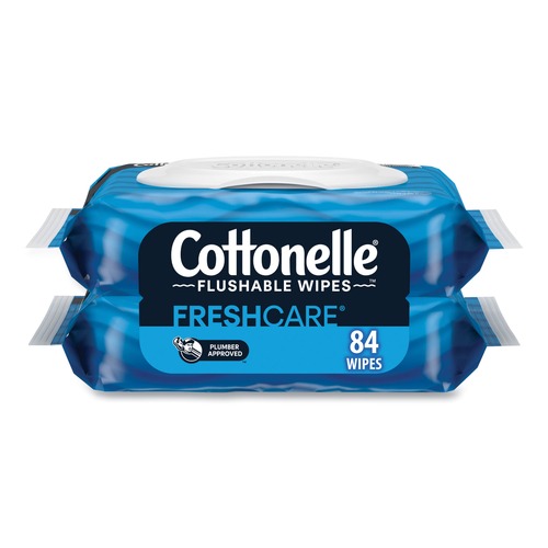 Cleaning Cloths | Cottonelle 35970 1-Ply 3.73 in. x 5.5 in. Fresh Care Flushable Cleansing Cloths - White (84/Pack) image number 0