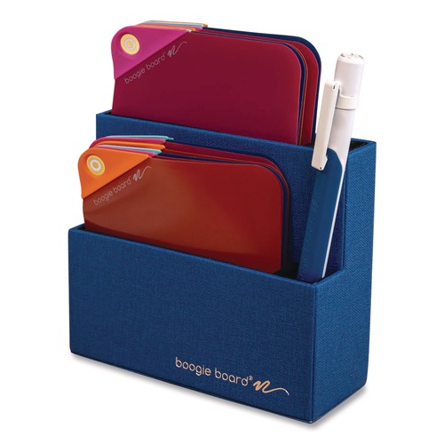Desktop Organizers | Boogie Board VND02B0001 VersaNotes Desk Organizer, 3 Compartments, 4.7 x 0.4 x 2.05, Blue, Plastic image number 0