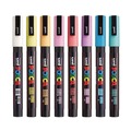 Back to School Sale | uni-ball PC3M8CSOFTCOLORS Fine Bullet Tip 0.9 mm/1.3 mm Water-Based Paint Markers - Assorted Colors (8/Set) image number 3