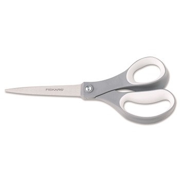 PRODUCTS | Fiskars 116000-1005 8 in. Long 3.13 in. Cut Length Contoured Performance Scissors - Straight Gray Softgrip Handle
