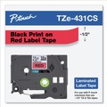 Tapes | Brother P-Touch TZE431CS 0.47 in. x 26.2 ft. TZe Laminated Removable Label Tapes - Black on Red image number 3